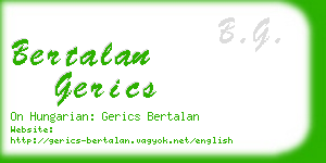 bertalan gerics business card